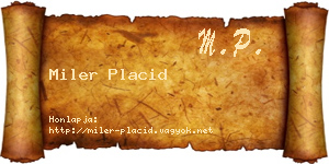 Miler Placid névjegykártya